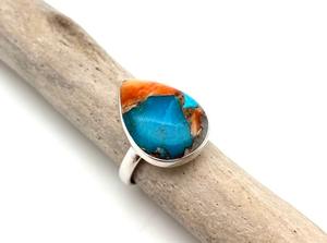 Anillo clásico de plata maciza 925, joyería para mujer, Plata de Ley 925, piedra preciosa turquesa, estilo bohemio, anillo hecho a mano, regalo para mamá - Product Image 3