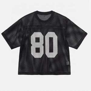 <b>Mens</b> Streetwear Boxy <b>Cropped</b> American Football Wear <b>Top</b> Jersey Oversized Fully Customized Made Low MOQ - Product Image 1