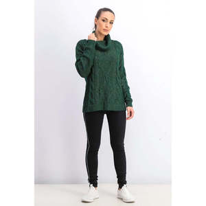 Maglione da Donna Charter Club con Collo ad Anello, Lavorazione a Trecce e Glitter, Traspirante, Stile Casual per Autunno/Inverno, Taglia Grande, Verde - Product Image 3