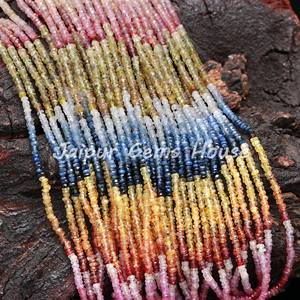 Nouvelle tendance AAA Grade naturel multi saphir facettes Rondelle forme 2-5mm perles pierres précieuses fabrication de bijoux collier perles précieuses - Product Image 2