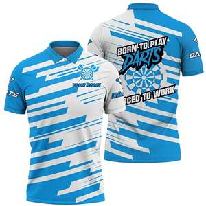 Chemises de fléchettes personnalisées, polo de fléchettes personnalisé par sublimation, chemise à boutons, jersey à manches courtes, motif uni, créez le vôtre - Product Image 5