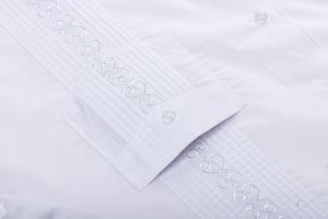 Chemise Habillée de Luxe 100% Coton pour Homme à Poignets Mousquetaires, Couleur Unie, Manches Longues, Personnalisée pour Mariages, Smokings et Autres Tissus - Product Image 6