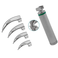 New Arrival Manual ENT Macintosh Fiber Optic Laryngoscope Set with 4 Blades Single Use