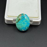22,45 carats de variscite turquoise naturelle de qualité AAA, pierre précieuse en vrac, taille personnalisable, forme ovale 27x26x6 mm, bleu, pour la fabrication de bijoux