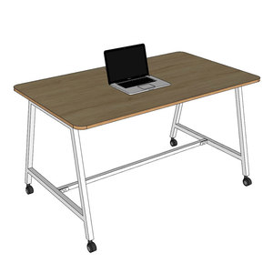 Escritorio de Oficina Moderno y Minimalista de 140x80cm, Madera Contrachapada con Patas de Hierro, Sistema FOS FOS004 - Product Image 1