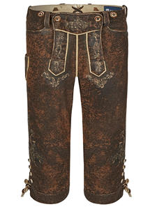 Venta al por mayor personalizado bávaro Oktoberfest ropa tradicional alemana hombres mujeres Lederhosen pantalones cortos bordado decoración sólido - Product Image 4