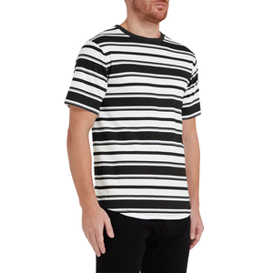 Camiseta de manga corta a rayas con cuello redondo ajustada para hombre en stock de ropa de calidad de exportación lote de existencias directo de la fábrica de Bangladesh - Product Image 1
