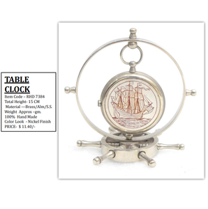 Reloj de Escritorio Artesanal de Latón/Aluminio con Elegancia Antigua, Movimiento Mecánico, Ecológico, Agrega Encanto a Cualquier Espacio de Trabajo - Product Image 2