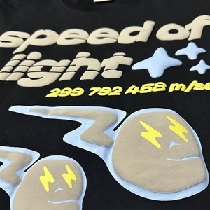 เสื้อยืดผ้าฝ้ายพิมพ์ลายพัฟสำหรับผู้ชายเสื้อยืดพิมพ์โลโก้3D โฟมริงเกอร์แบบปรับแต่งได้ - Product Image 5