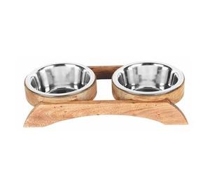 Comedero para Mascotas con Base de Madera Elegante para Perros y Gatos - Product Image 1
