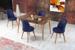 Ensemble de table à manger Salda extensible en bois avec 6 chaises, écologique, durable, pour la maison et les restaurants, best-seller, luxe moderne - Product Image 3
