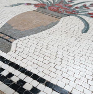 Mosaico de Mármol con Diseño Floral, Hecho a Mano con Piedra Natural, Decoración para Paredes y Pisos de Hogar, Baño y Cocina - Product Image 2