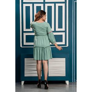 Vestido Mini Ajustado con Bordado Floral Verde Pista, Estilo Elegante y Casual para Dama, Diseño Personalizado, Transpirable, Adecuado para el Día - Product Image 3