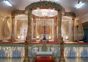 Mandap DE BODA indio del sur de Asia Kenia personalizable de alta calidad Mandaps redondos dorados Fabricante DST Exports Big Venues Party - Product Image 2