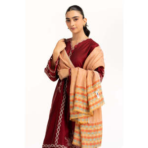 Pañuelo de algodón voile prémium teñido con acrílico, bordado étnico instantáneo, accesorio de hiyab cuadrado liso de jersey para invierno SH-25-117 - Product Image 3