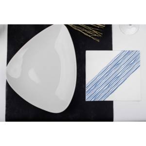 Tovaglioli Bianchi 48x48cm con Stampa Blu Ibiza, Bambutex Naturale, 300 Pezzi, B2B - Product Image 2