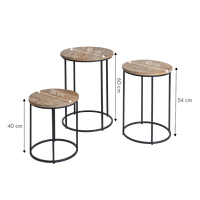Table basse gigogne moderne en bois de manguier Anouck