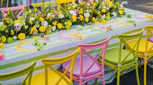 Chaise de salle à manger réglable écologique empilable à dossier croisé en PP vert Mobilier durable pour hôtels, mariages, fêtes et événements à la villa - Product Image 2