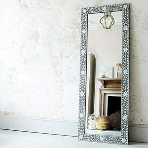 Miroir mural élégant en nacre incrustée, fait main, luxe moderne, design unique pour chambre à coucher, salon, couloir, prix bas - Product Image 1
