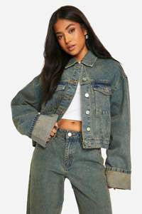 Veste en jean OEM pour femme, bleu foncé, prix d'usine, avec poches et fermeture à boutons, conçue pour toutes les saisons, confortable. - Product Image 4