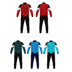 Survêtement d'entraînement en équipe de football personnalisé brodé par sublimation avec col imprimé et fermeture éclair complète Survêtements de football pour hommes et jeunes - Product Image 2