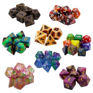 ชุดลูกเต๋าหลายด้านมี20ด้านหลากสีไม่โ<span class=keywords><strong>ป</strong></span>ร่งใสสำหรับ DND RPG และเกมโต๊ะอื่นๆที่ทำจากพลาสติก - Product Image 4