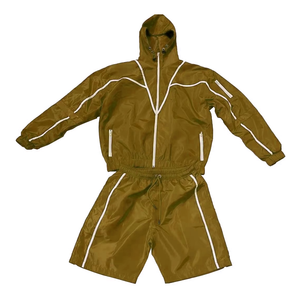 Ensemble de survêtement deux pièces zippé et respirant coupe-vent 100% coton pour hommes | Vêtements de sport d'hiver - Product Image 2