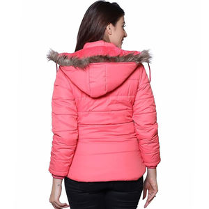 Chaquetas acolchadas de corte Regular para damas jóvenes, chaqueta acolchada con calefacción para mujer, capucha, tela estampada informal larga, relleno de algodón Reversible - Product Image 4