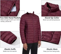 Chaqueta de Invierno Acolchada para Hombre, con Cierre, Cuello Alto, Mangas Largas, Diseño Casual con Logotipo Personalizado en la Parte Delantera, Acabado Sólido y Transpirable