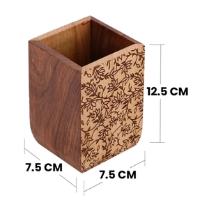 Gul Sheesham & Beech Wood Cutlery Holder Sheesham & Mango Wood Wooden Utensil Caddy Countertop Cutlery Holder - Product Image 6
