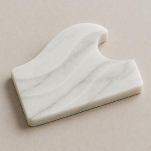 New Handcrafted Luxury White Marble <b>Coaster</b> Elegant Water Droplet Design Natural <b>Drink</b> Pad Minimalist Tabletop Mat Base Holder - Product Image 4