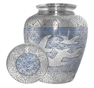 Urnes de crémation en aluminium, grandes urnes funéraires fabriquées à la main pour cendres Urnes funéraires décoratives pour adultes - Product Image 3