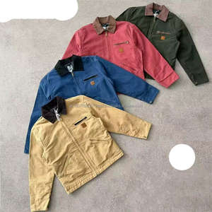 Blouson en jean unisexe Detroit J97 pour homme, style délavé, 100 % coton, coupe ample avec fermeture éclair, idéal pour l'automne - Product Image 1