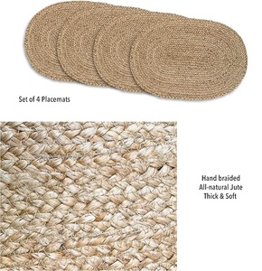 Best Theme Woven Jute Cotton Braided <b>Placemat</b> for <b>Dining</b> <b>Table</b> Decor Wedding Family Gatherings Parties Christmas New Year & More - Product Image 4