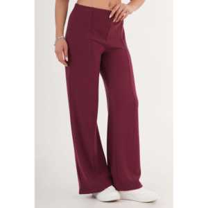 Pantalons doux bordeaux pour femmes en gros avec taille élastique - Product Image 5