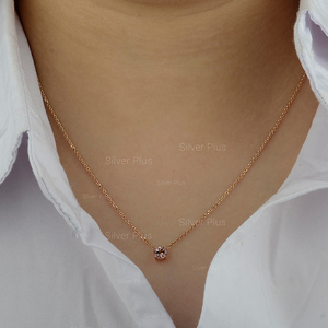 สร้อยคอไพลินสีชมพูทรงกลม5มม. แท้สีเงินบวกกับสร้อยคอหินสีชมพูทอง14 K - Product Image 5