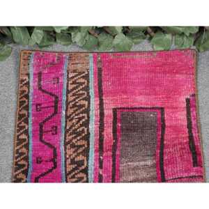 พรมตุรกีขนาด 1.6x2.3 ฟุต, พรม, พรมสีชมพูสไตล์ตะวันตกเฉียงใต้ ทำจากขนสัตว์ - Product Image 3