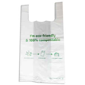 Bolsa Biodegradable de camiseta resistente al agua, bolsa de plástico Biodegradable de alta calidad, bolsas ecológicas compostables con asas - Product Image 5