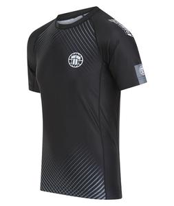 Rashguard à manches courtes noir respirant avec imprimé gris UPF50+ Séchage rapide Écologique - Product Image 3