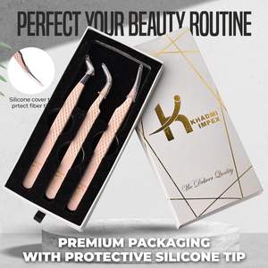 แหนบติดขนตา Black Matte KHADMI IMPEX ปลายไฟเบอร์ สำหรับขนตาตรง ขนตาโค้ง และขนตาแบบวอลุ่ม - Product Image 6