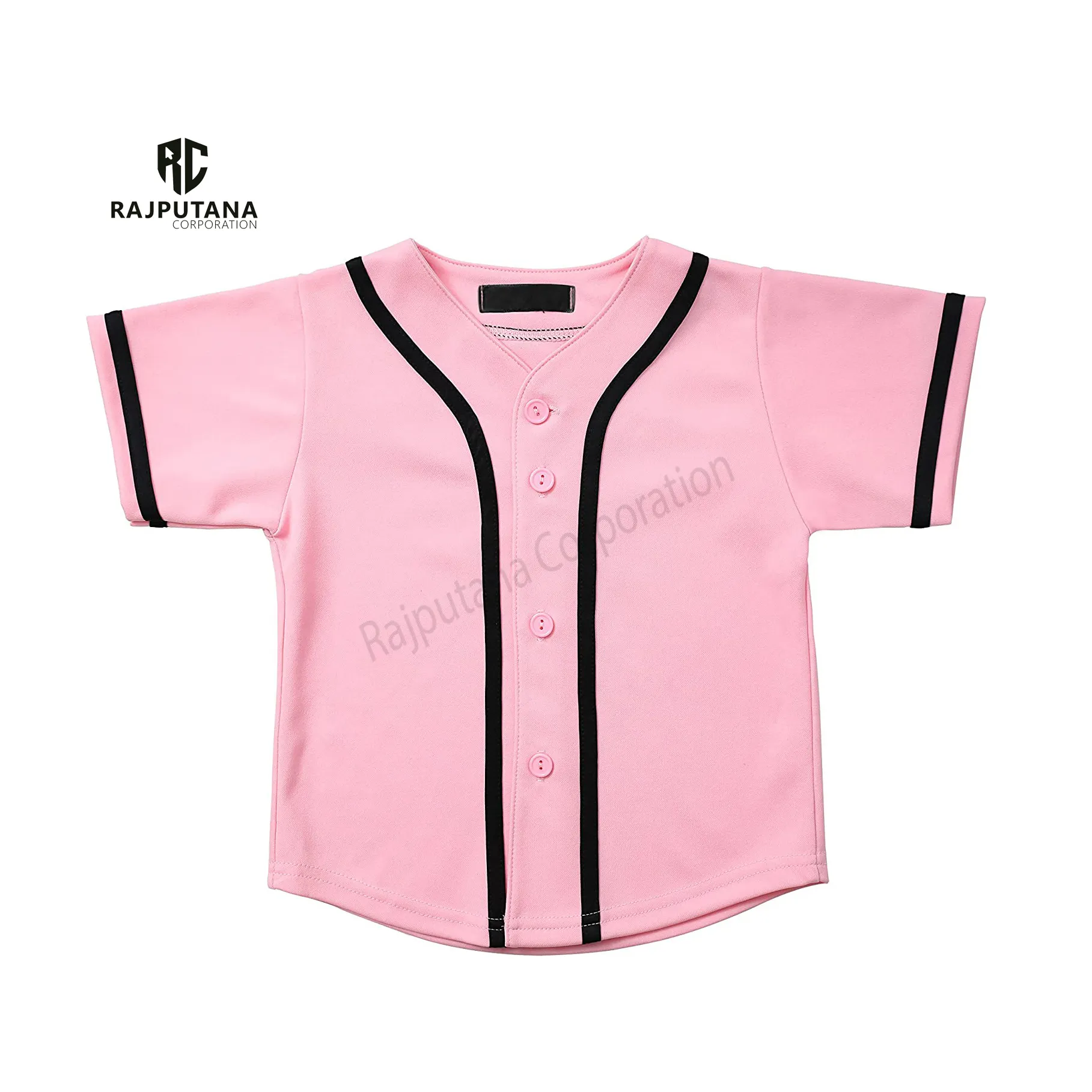 Camisa de beisebol personalizada infantil, camisa de manga curta para crianças | poliéster, meia manga, gola em v, botão para baixo