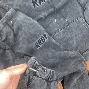 Chándal personalizado de gran tamaño para hombre, Sudadera con capucha, ropa de calle, 300gsm, patrón de alto peso, para hombre - Product Image 3