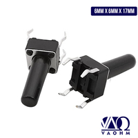 Interrupteur tactile VAOHM DIP VA-TSP4TB-S17H 6 mm x 6 mm x 17 mm (1 sac/1000 pièces)