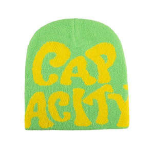 Gorro de Mohair de Invierno de Alta Calidad, Estilo Clásico, Color Sólido, para Hombre y Mujer, Gorro de Punto con Bordado Personalizado, Moda - Product Image 2