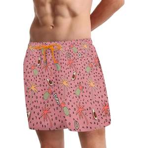 Short de bain en maille de polyester 100% personnalisé séchage rapide anti-rides respirant taille moyenne fermeture à cordon Surf piscine vêtements de plage pour hommes - Product Image 5