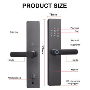 <span class=keywords><strong>Serure</strong></span> De Porte Intelligent Avec Carte Et Cle Dual Mode Access avec Keycard Clé traditionnelle pour une sécurité maximale pour la maison et le bureau - Product Image 4