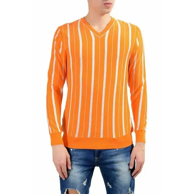 Maglione Casual da uomo con scollo a V a maniche lunghe maglieria a righe da uomo maglioni Cardigan universitari abbigliamento invernale traspirante in cotone personalizzato