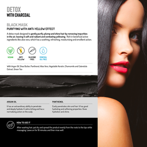 MASCARILLA DETOX - Mascarilla Purificante Vegana con Carbón y Ácido Hialurónico, Aceite de Argán Italiano, Protección del Color, Cuidado para Piel Seca, Hecho en Italia - Product Image 2
