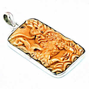 Colgante de Plata 925 con Diseño de Pez Tallado, Estilo Religioso Único, Amuleto Hecho a Mano para Mujer, Material Oro Rosa, Regalo de Rodio para Joyería - Product Image 2