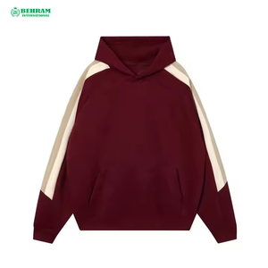 Sweat à capuche 100 % coton à épaules tombantes, molleton épais en French Terry 3D, coupe courte, séchage rapide, respirant, hiver - Product Image 6